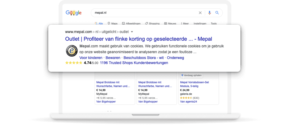 Met de browserextensie kun je veilige webshops vinden in Google-zoekresultaten.