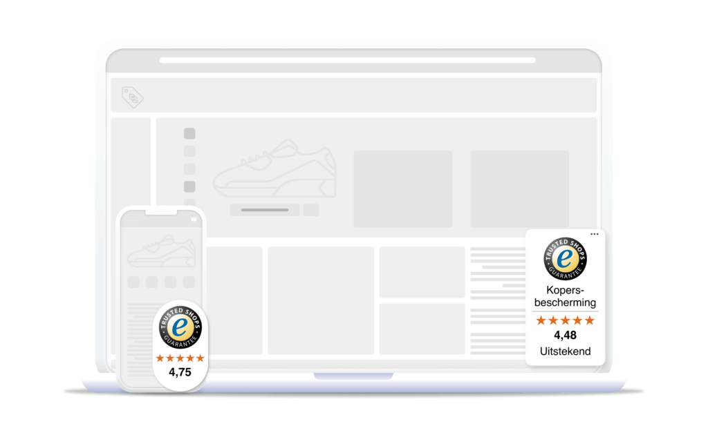 Het kwaliteitslabel van Trusted Shops is beschikbaar voor desktop en mobiel